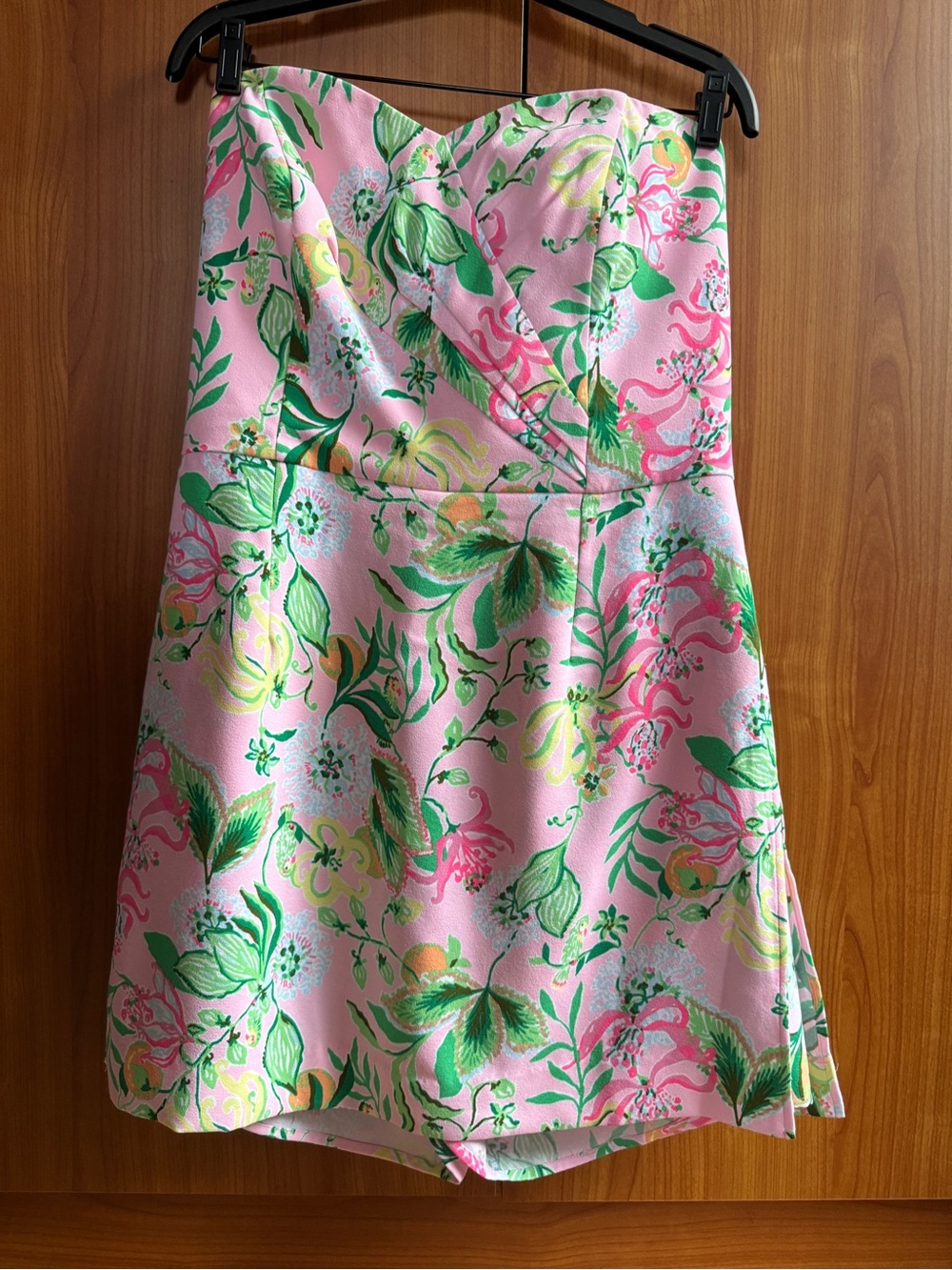 NWT Lilly Pulitzer 12 Kylo strapless Romper Via Amore Spritzer Sash Pink New